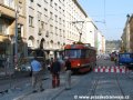 Předkolaudace přeložky tramvajové tratě na náměstí Republiky pracovním vozem T3 ev.č.5521. | 13.9.2006