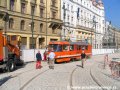 Předkolaudace přeložky tramvajové tratě na náměstí Republiky pracovním vozem T3 ev.č.5521. | 13.9.2006