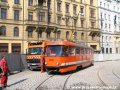 Předkolaudace přeložky tramvajové tratě na náměstí Republiky pracovním vozem T3 ev.č.5521. | 13.9.2006