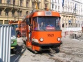 Předkolaudace přeložky tramvajové tratě na náměstí Republiky pracovním vozem T3 ev.č.5521. | 13.9.2006