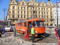 Předkolaudace přeložky tramvajové tratě na náměstí Republiky pracovním vozem T3 ev.č.5521. | 13.9.2006