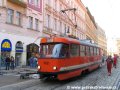 Předkolaudace přeložky tramvajové tratě na náměstí Republiky pracovním vozem T3 ev.č.5521. | 13.9.2006