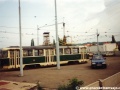 Zkušební vůz T3 ev.č.5530 ve vozovně Hloubětín. | 1994