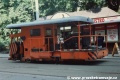 Strojní zatlačovačka SZ2 na Moráni během rekonstrukce tramvajové tratě. | 19.6.1995