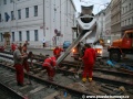 Betonování kolejových polí navazujících na křižovatku Moráň | 4.9.2010]