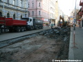 Spodek tramvajové trati po odstranění podkladních vrstev. | 23.3.2011