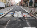 Názorná ukázka postupného vrstvení jednotlivých vrstev zákrytu tramvajové tratě. | 7.4.2011